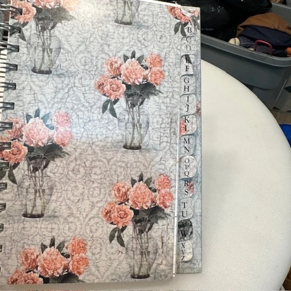 Floral Addresses Spiral Notebook Planner Journal Organizer Vintage‎ Style